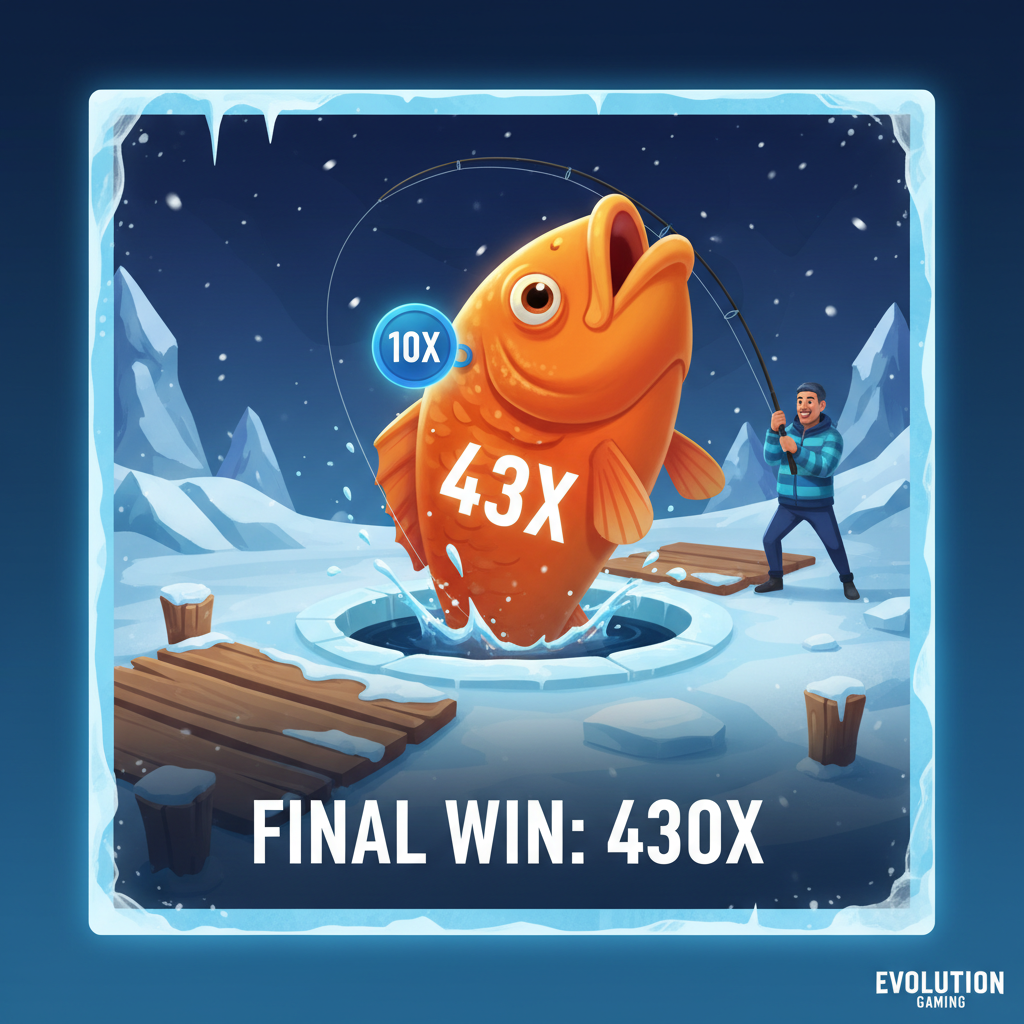 Ice Fishing bonus game - animazione pesca e calcolo moltiplicatori finali