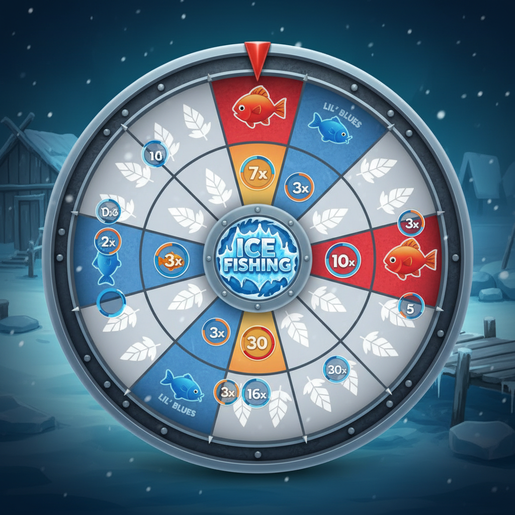 Ice Fishing struttura ruota 53 segmenti con distribuzione Leaf e bonus